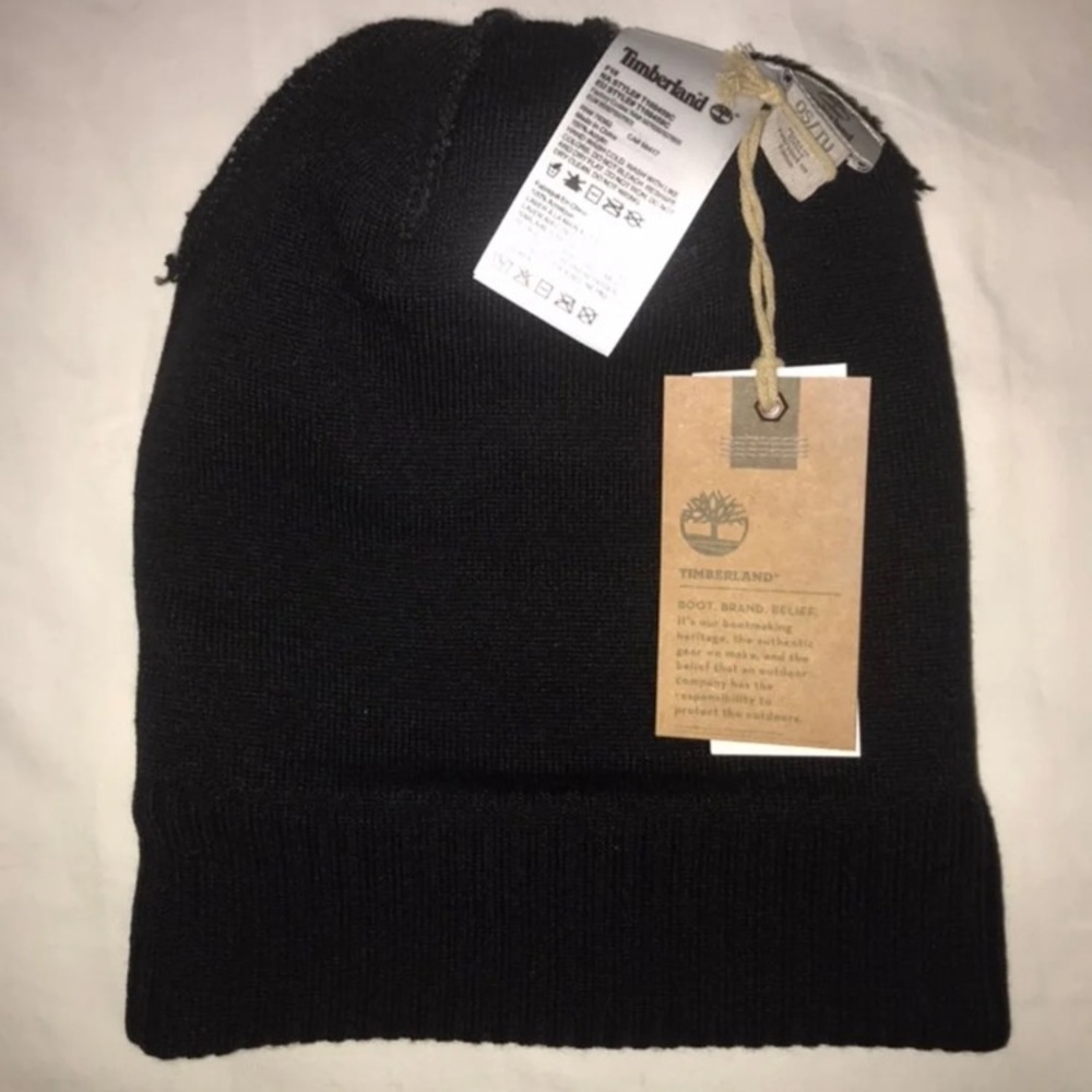 🖤 Timberland Color Block Pom Beanie NWT 🖤 - Picture 4 of 5
